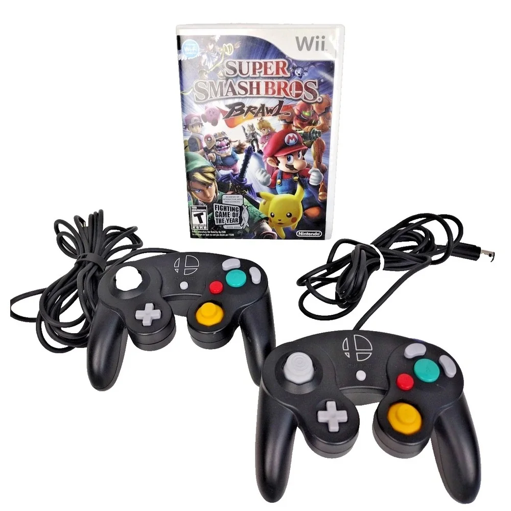 Nintendo GameCube Super Smash Bros Edition Controllers & Game Wii